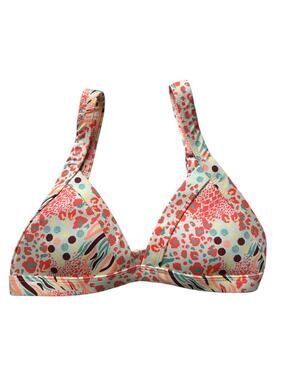 NEW OneOne Kameron Bikini Top Vibrant Animal Geometric Floral Print Size Medium